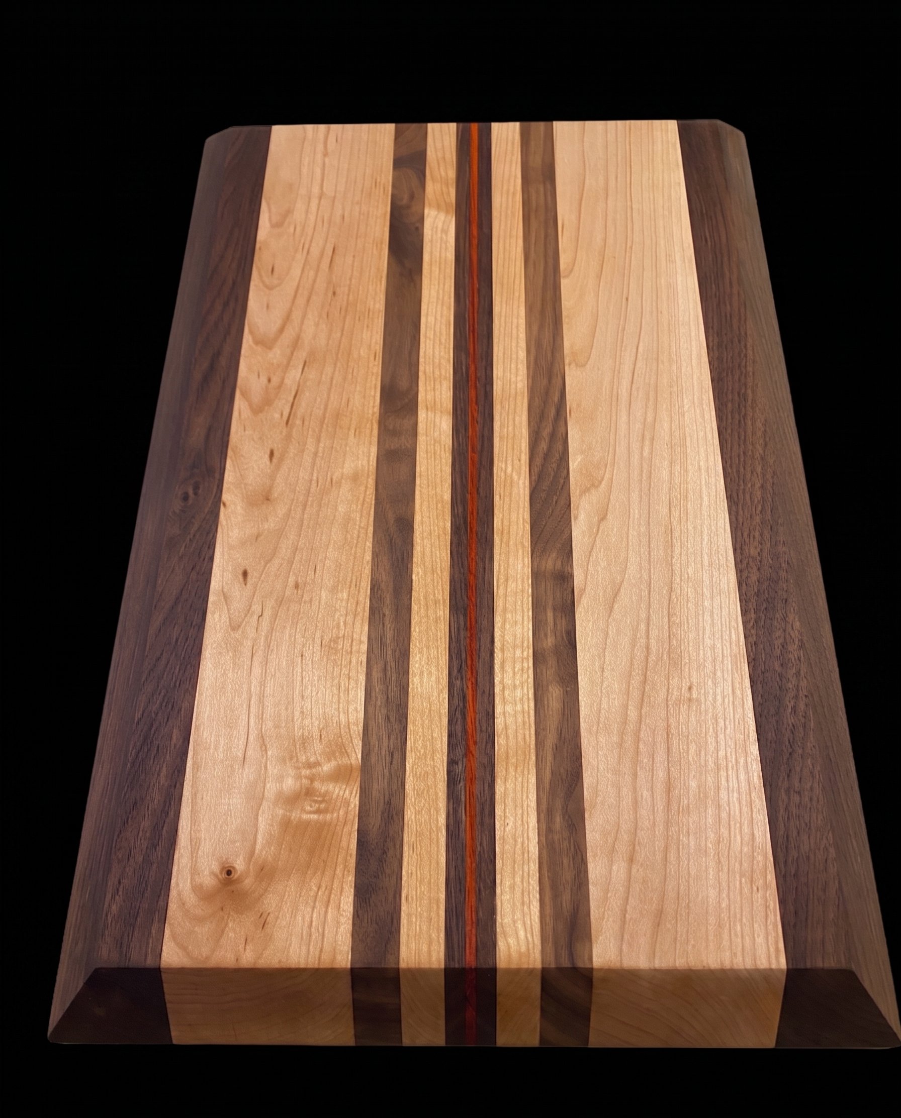 Cutting board branded with HAAS logo on the underside