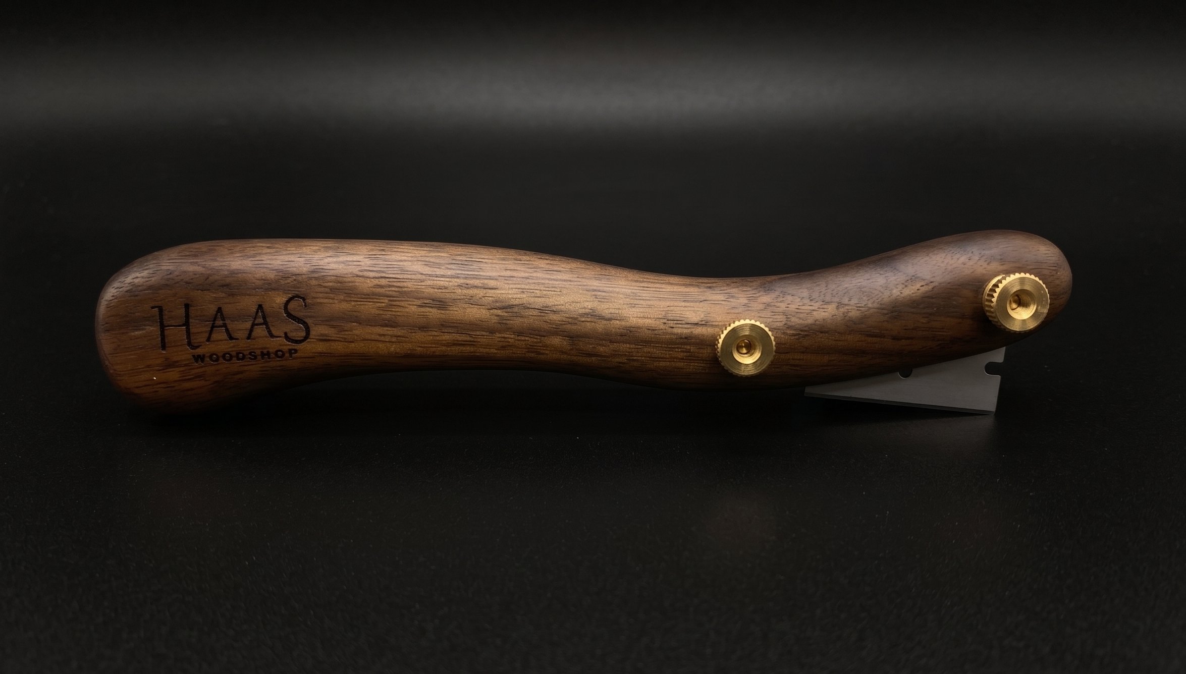 Bread lame with walnut handle and brass hardware